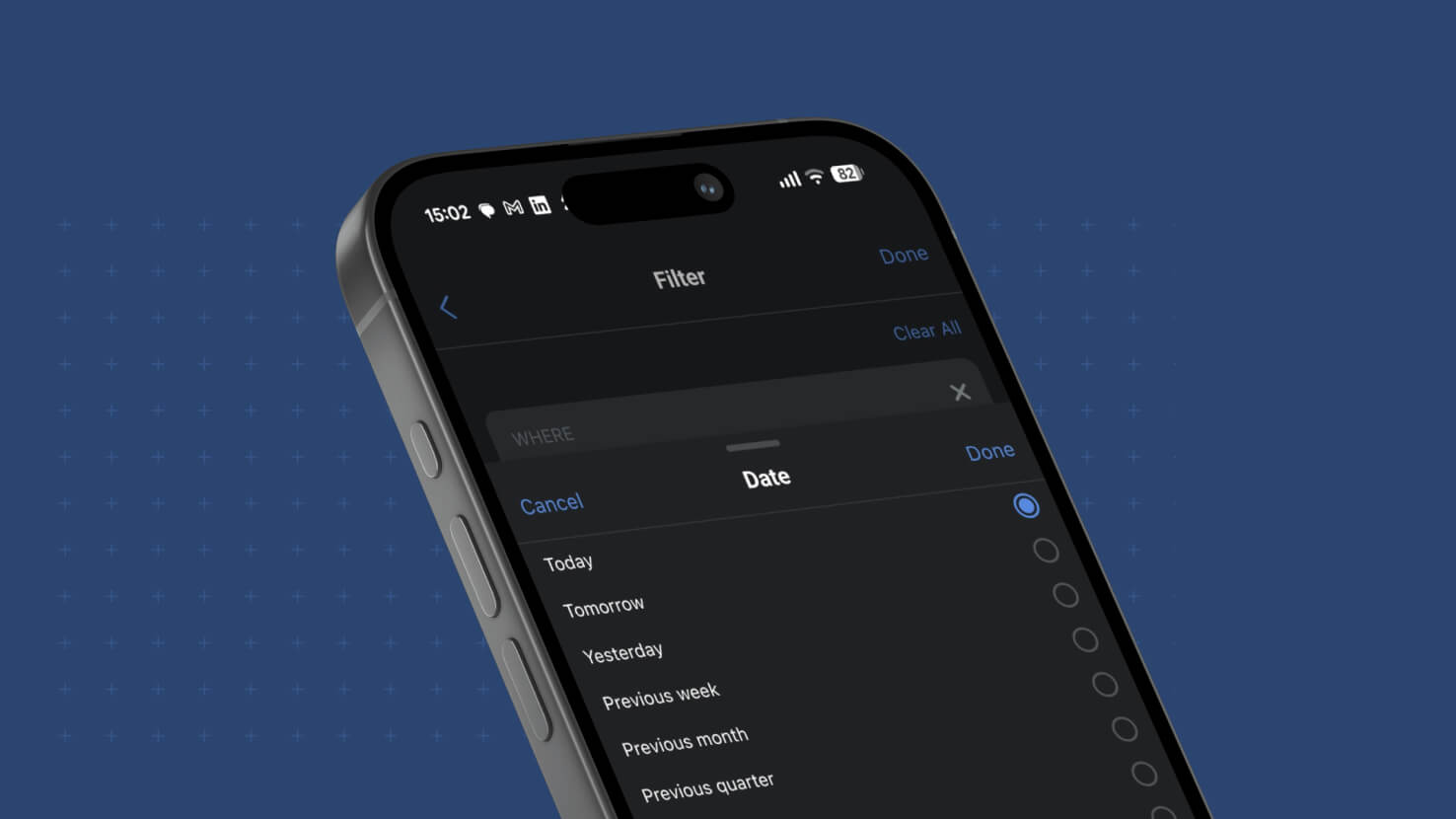 Whats New page - Mobile - new date options