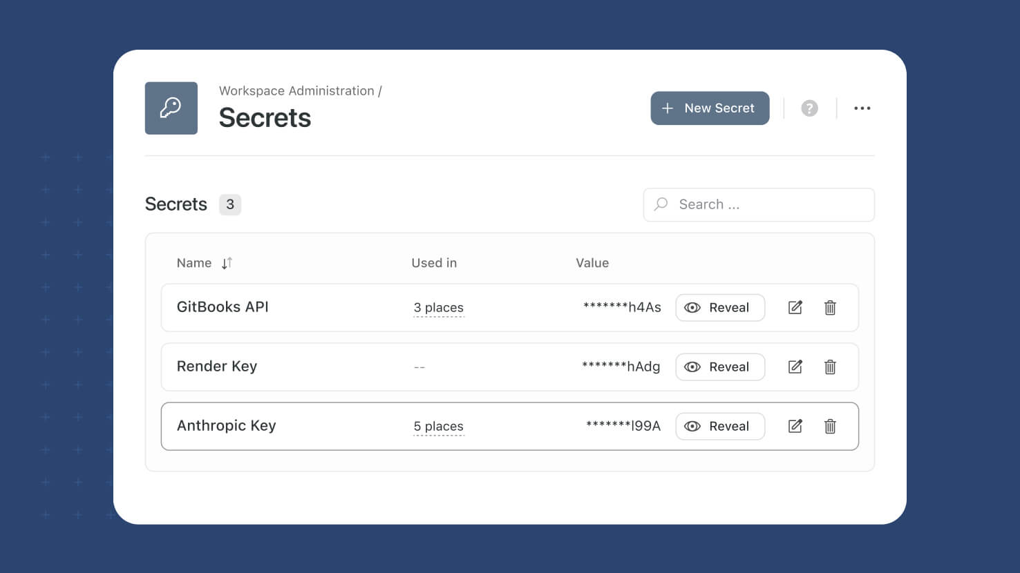 Whats New page - Workspace Administratino - Managed Secrets