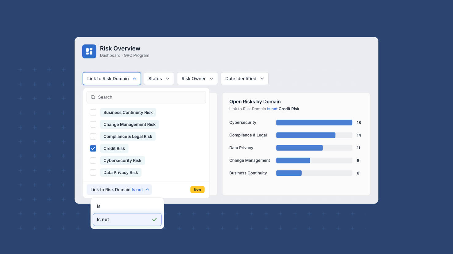 Whats New page - Filter widget - support multiple operators